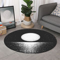 Black And White Moonlight Print Round Rug