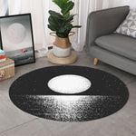 Black And White Moonlight Print Round Rug