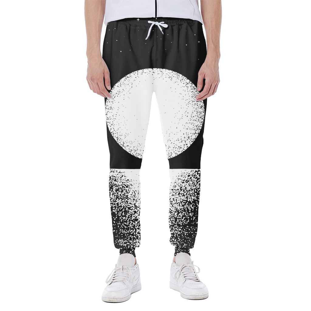 Black And White Moonlight Print Scuba Joggers