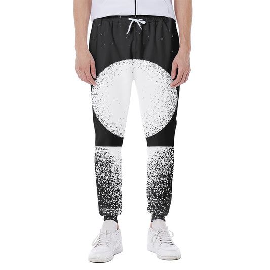 Black And White Moonlight Print Scuba Joggers