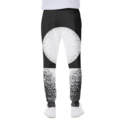 Black And White Moonlight Print Scuba Joggers