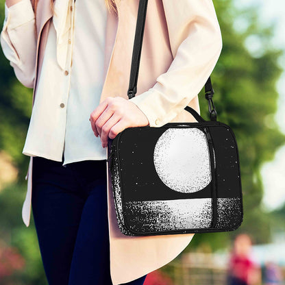 Black And White Moonlight Print Shoulder Strap Bible Bag