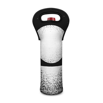 Black And White Moonlight Print Single Neoprene Wine Tote