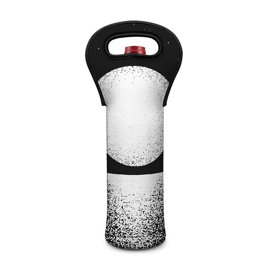Black And White Moonlight Print Single Neoprene Wine Tote