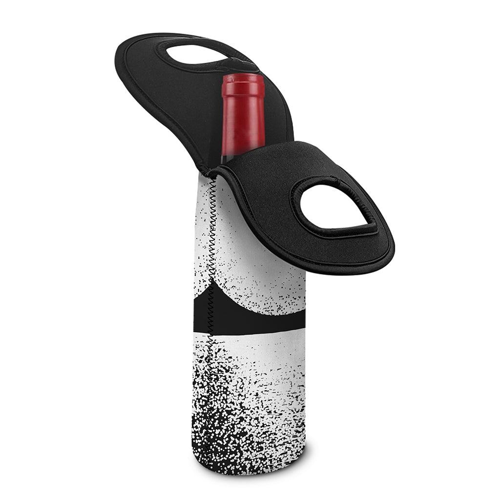 Black And White Moonlight Print Single Neoprene Wine Tote