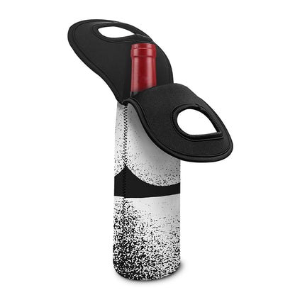 Black And White Moonlight Print Single Neoprene Wine Tote