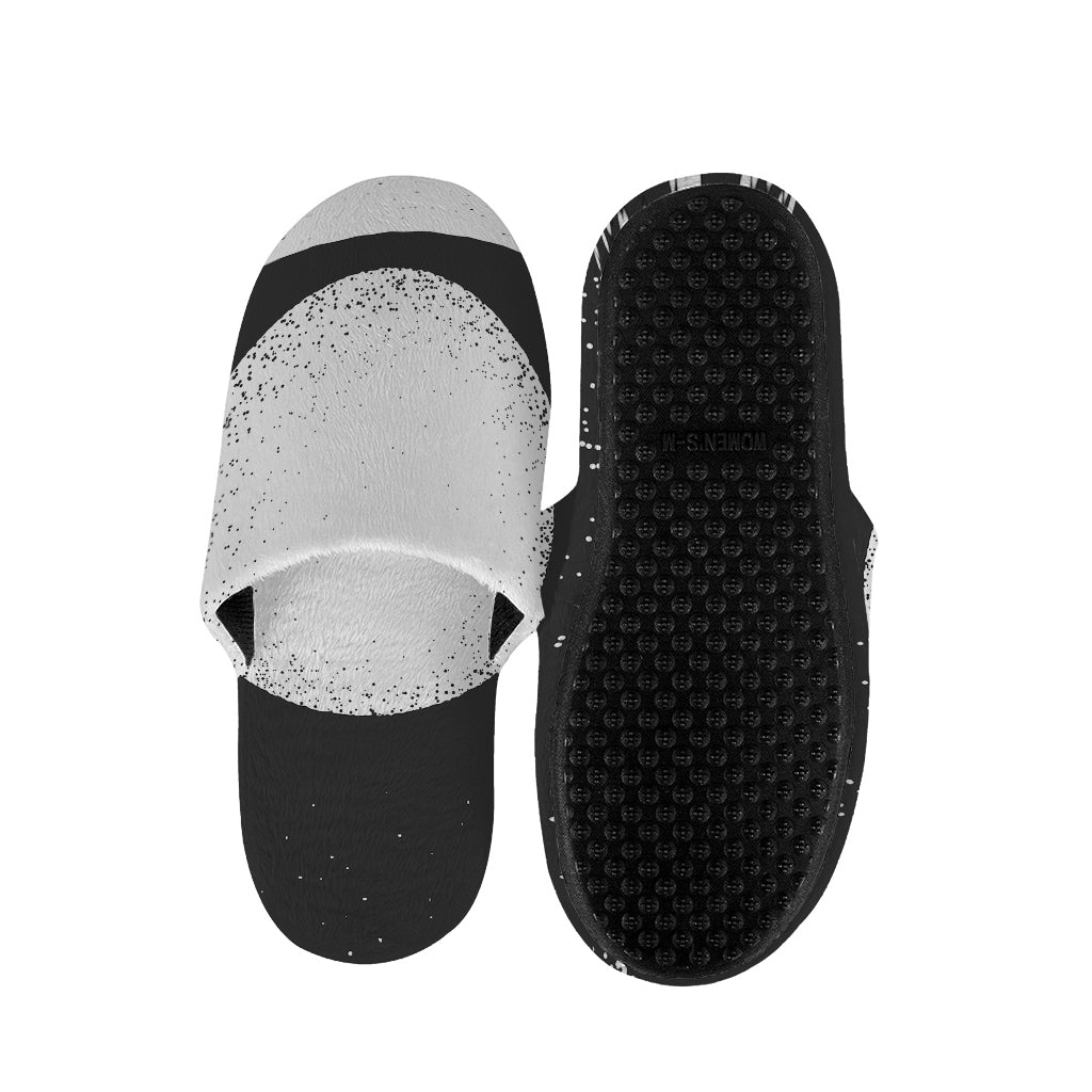 Black And White Moonlight Print Slippers