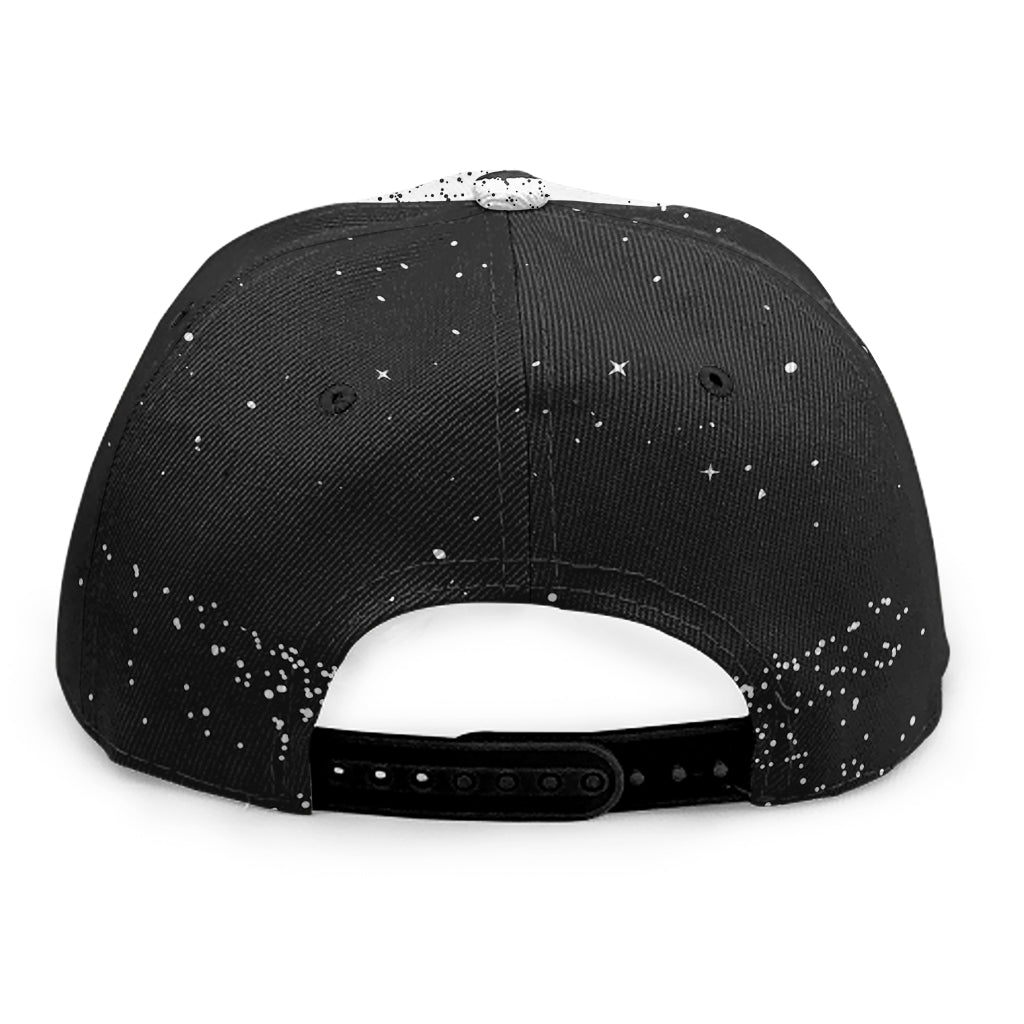 Black And White Moonlight Print Snapback Cap