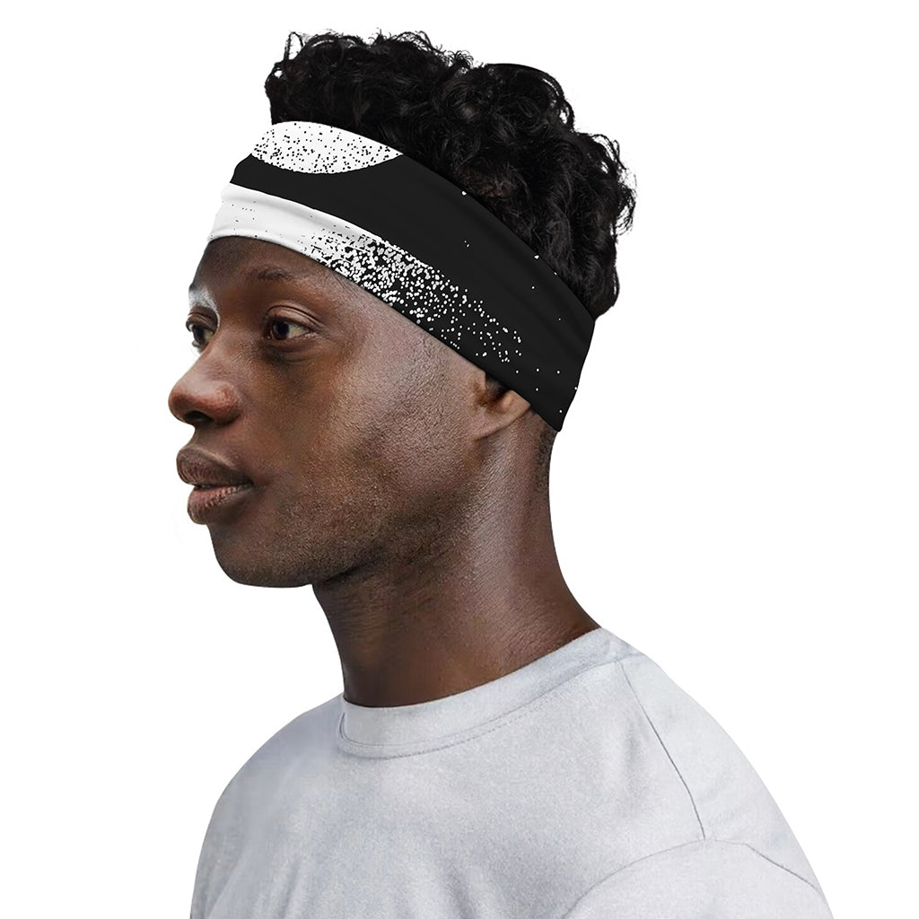 Black And White Moonlight Print Sports Headband
