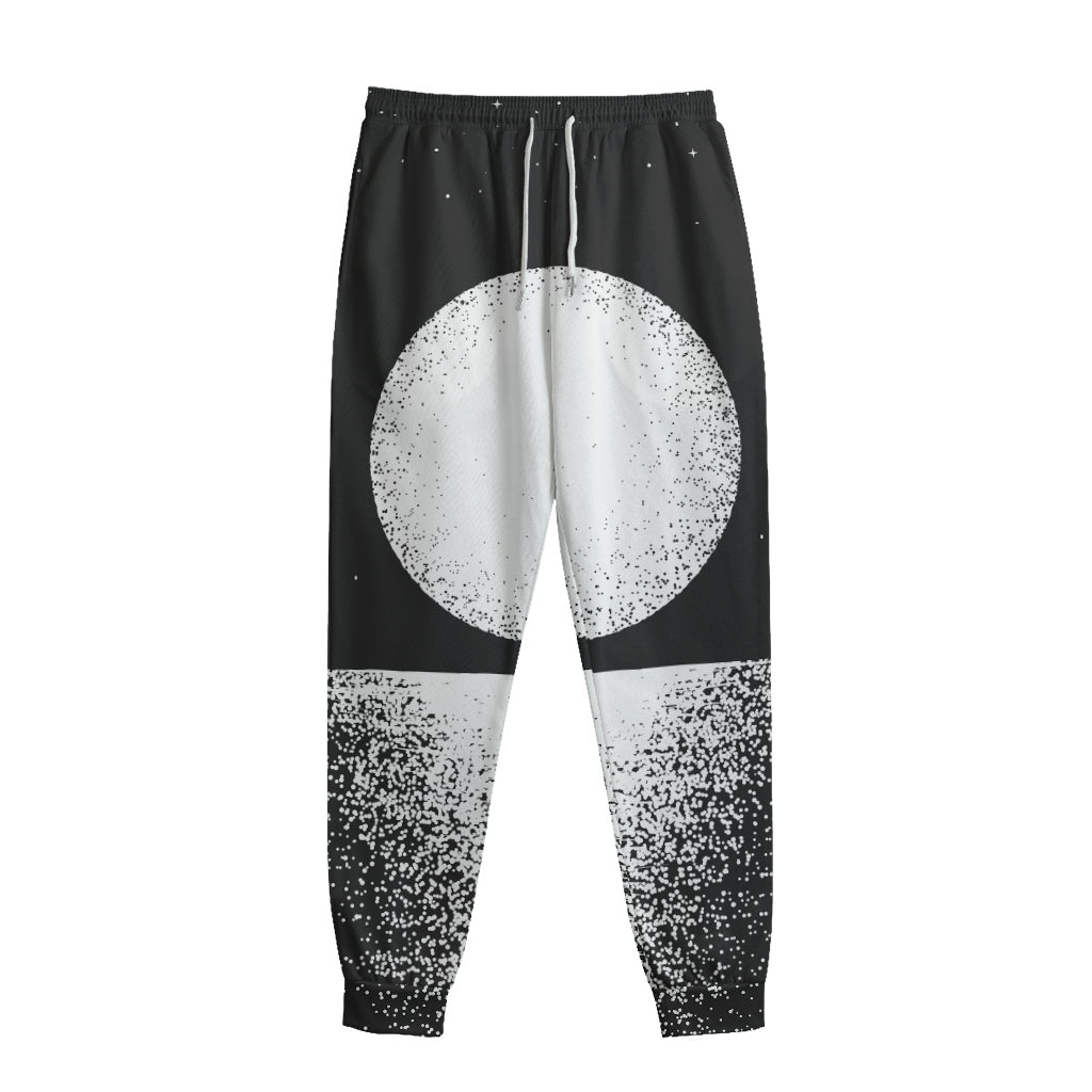 Black And White Moonlight Print Sweatpants