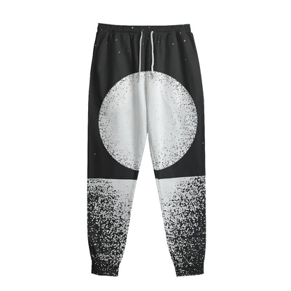 Black And White Moonlight Print Sweatpants