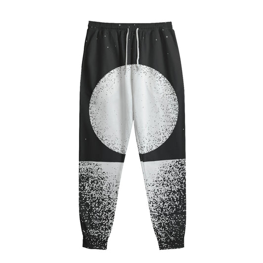 Black And White Moonlight Print Sweatpants