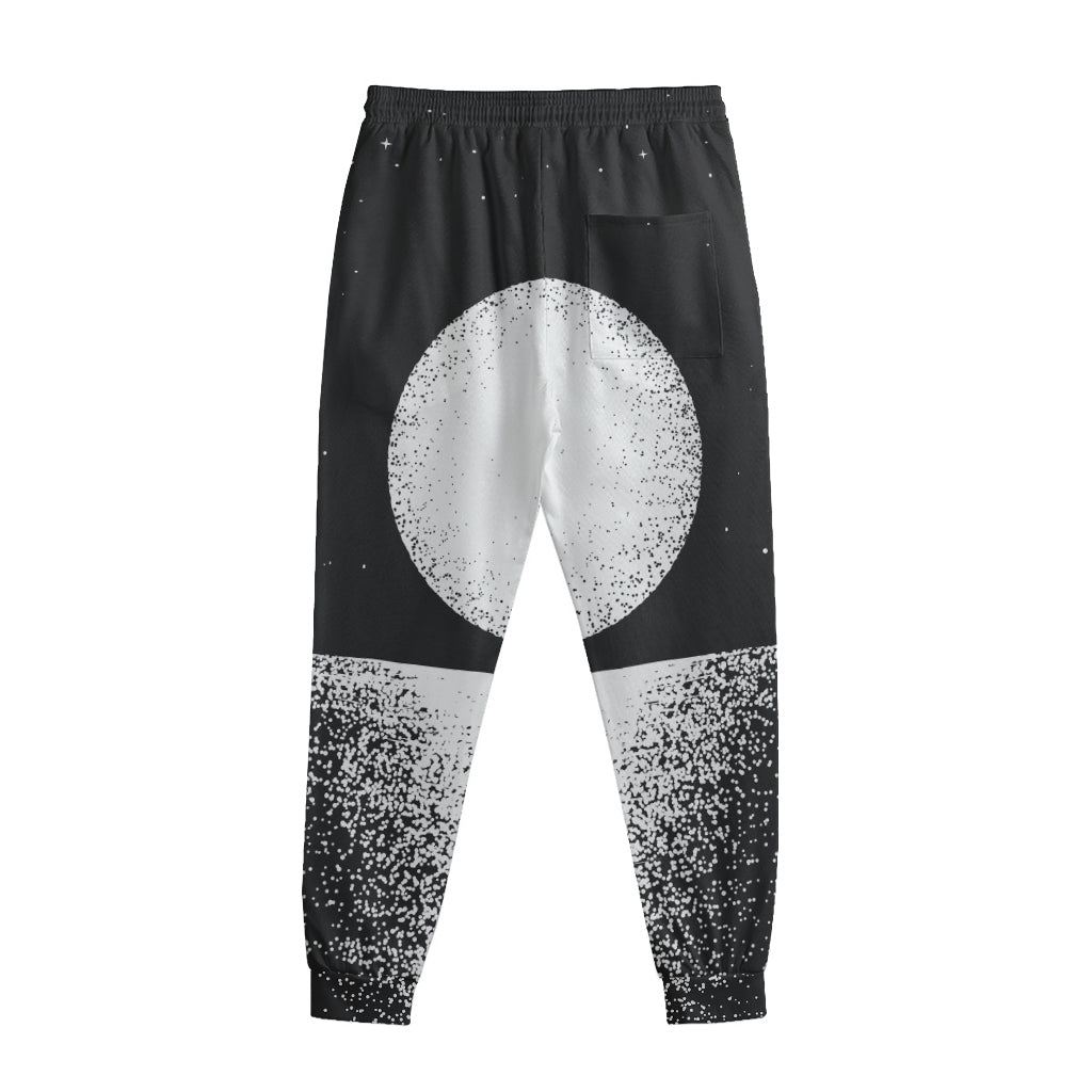 Black And White Moonlight Print Sweatpants