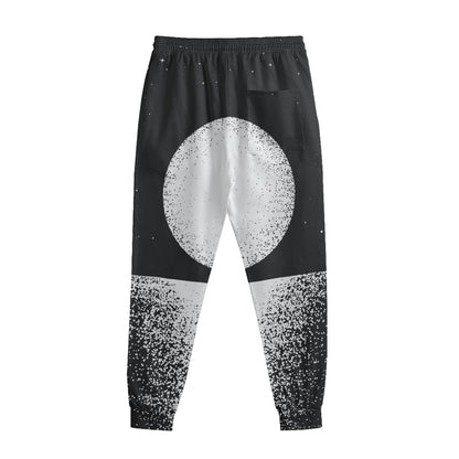 Black And White Moonlight Print Sweatpants