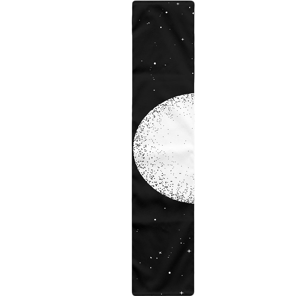 Black And White Moonlight Print Table Runner