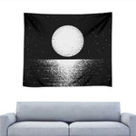 Black And White Moonlight Print Tapestry