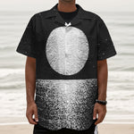Black And White Moonlight Print Textured Short Sleeve Shirt