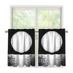 Black And White Moonlight Print Tier Curtains