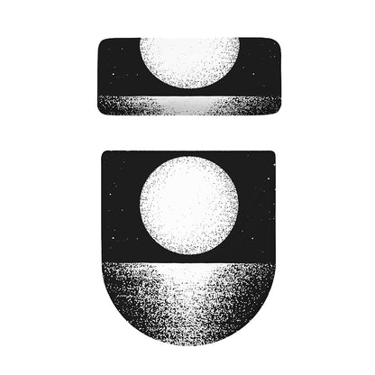 Black And White Moonlight Print Toilet Lid And Tank Cover Set