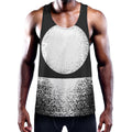 Black And White Moonlight Print Men's Workout Tank Top