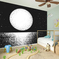 Black And White Moonlight Print Wall Sticker