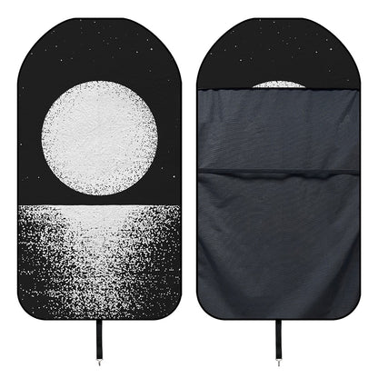 Black And White Moonlight Print Waterproof Car Seat Cover