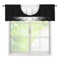 Black And White Moonlight Print Window Valance