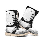 Black And White Moonlight Print Winter Boots