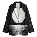 Black And White Moonlight Print Women's Cotton Blazer