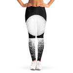 Black And White Moonlight Print Women's Leggings