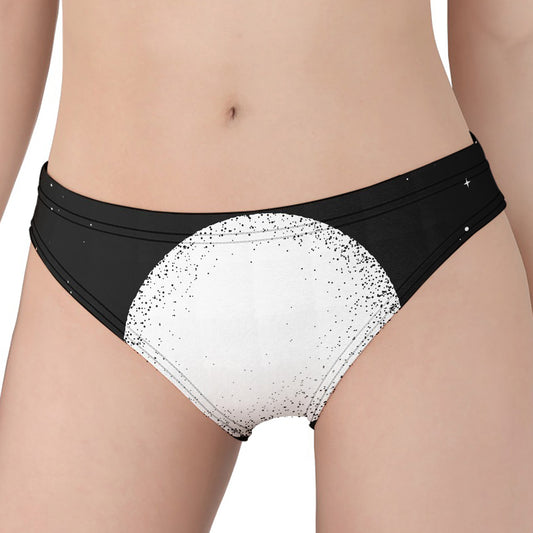 Black And White Moonlight Print Women's Panties