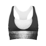 Black And White Moonlight Print Women's Sports Bra