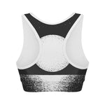Black And White Moonlight Print Women's Sports Bra