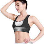 Black And White Moonlight Print Women's Sports Bra