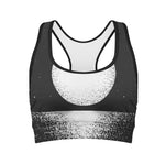 Black And White Moonlight Print Women's Sports Bra