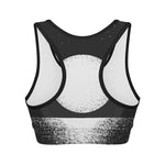 Black And White Moonlight Print Women's Sports Bra