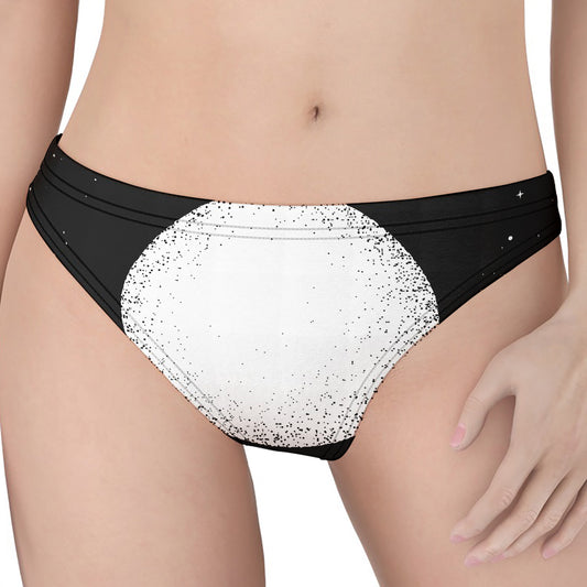 Black And White Moonlight Print Women's Thong