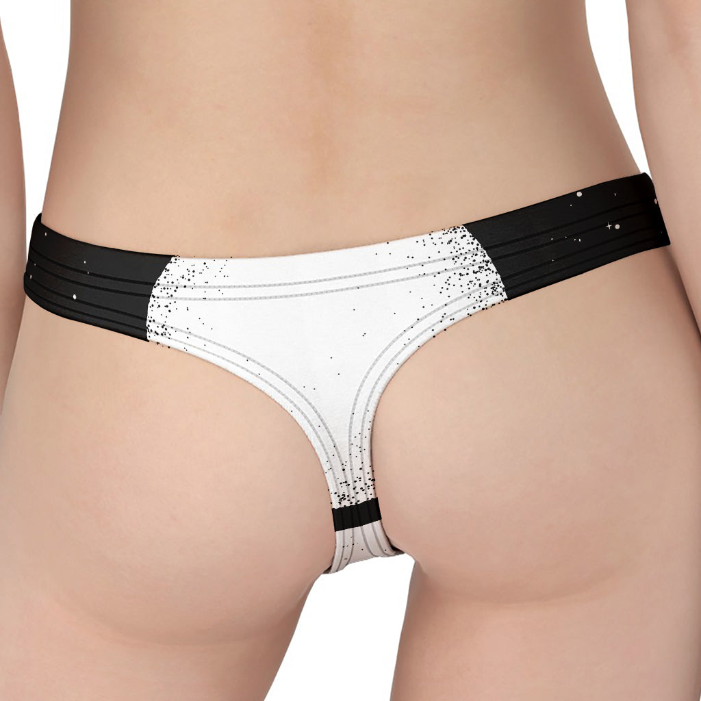 Black And White Moonlight Print Women's Thong