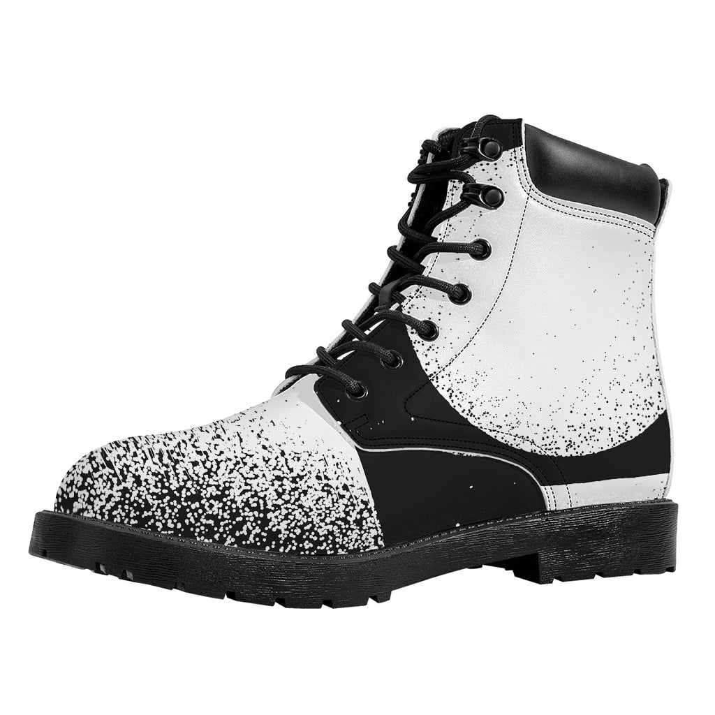 Black And White Moonlight Print Work Boots