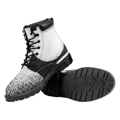 Black And White Moonlight Print Work Boots