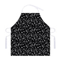 Black And White Music Note Pattern Print Adjustable Apron