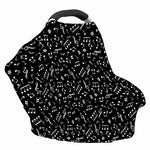 Black And White Music Note Pattern Print Baby Seat Cover