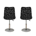 Black And White Music Note Pattern Print Bar Stool Covers