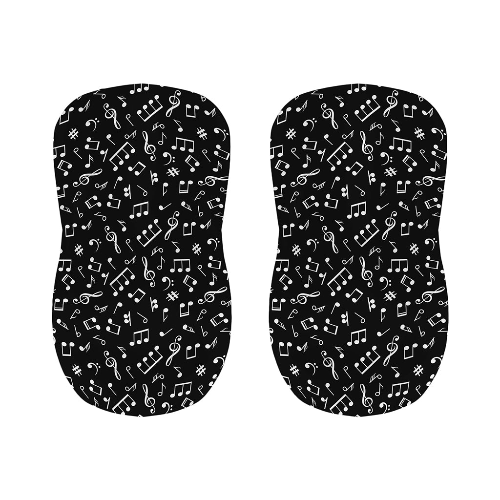Black And White Music Note Pattern Print Bar Stool Covers