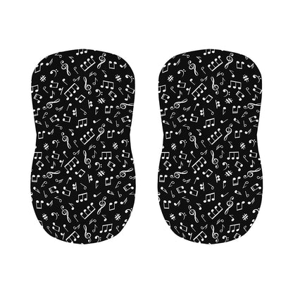 Black And White Music Note Pattern Print Bar Stool Covers