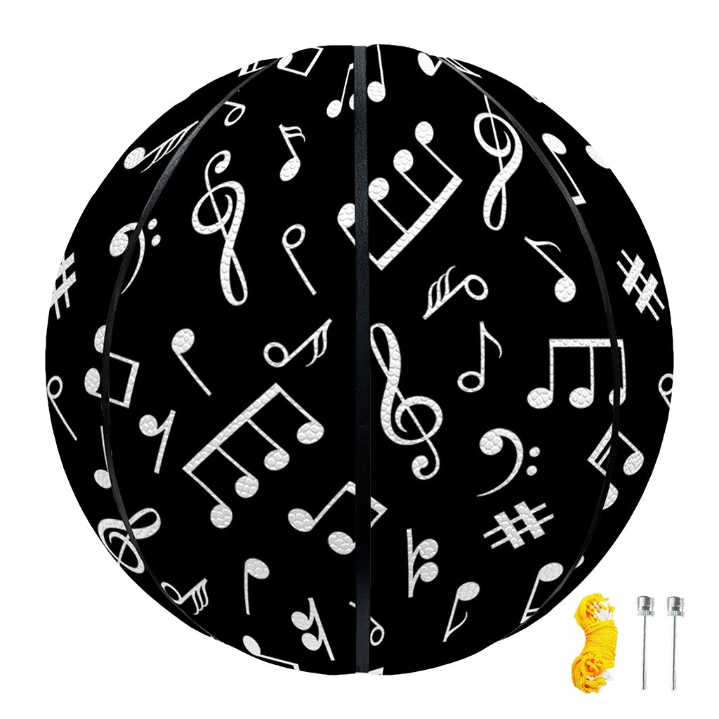 Black And White Music Note Pattern Print Basketball