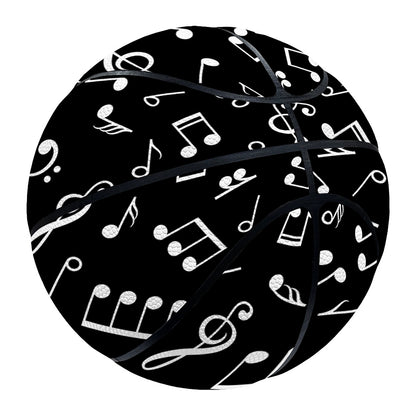 Black And White Music Note Pattern Print Basketball
