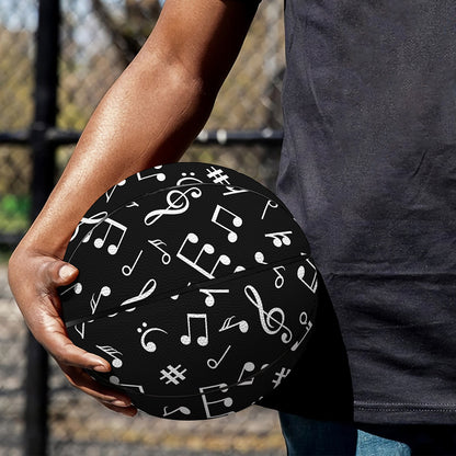 Black And White Music Note Pattern Print Basketball