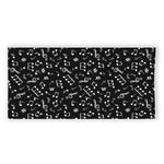 Black And White Music Note Pattern Print Beach Towel