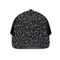 Black And White Music Note Pattern Print Black Mesh Trucker Hat